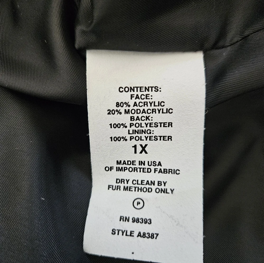 NWT - Dennis Basso Faux Fur Coat - Size 1X - Picture 9 of 10